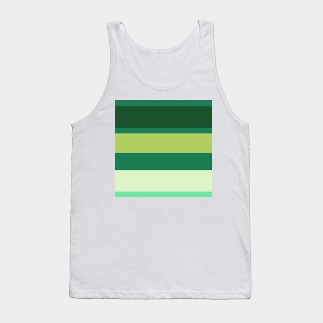 A shocking assortment of Salem, Seafoam Blue, Very Light Green, Cal Poly Pomona Green and June Bud stripes. Tank Top by Sociable Stripes